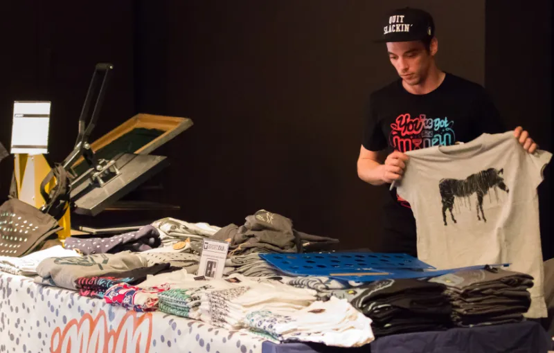 Holger at this booth during beyond tellerrand Düsseldorf