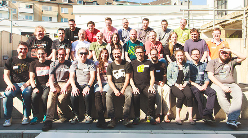Photo of attendees at the IndieWebCamp Düsseldorf 2016