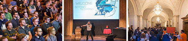 Photos showing the audience in Munich and me on stage