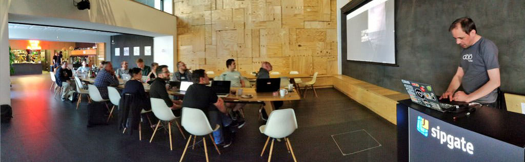 People attending and working during the IndieWebCamp