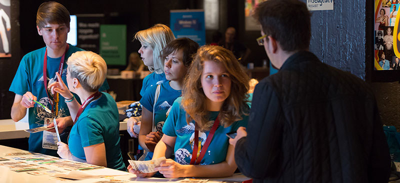 Photo with a few of the volunteers at the event