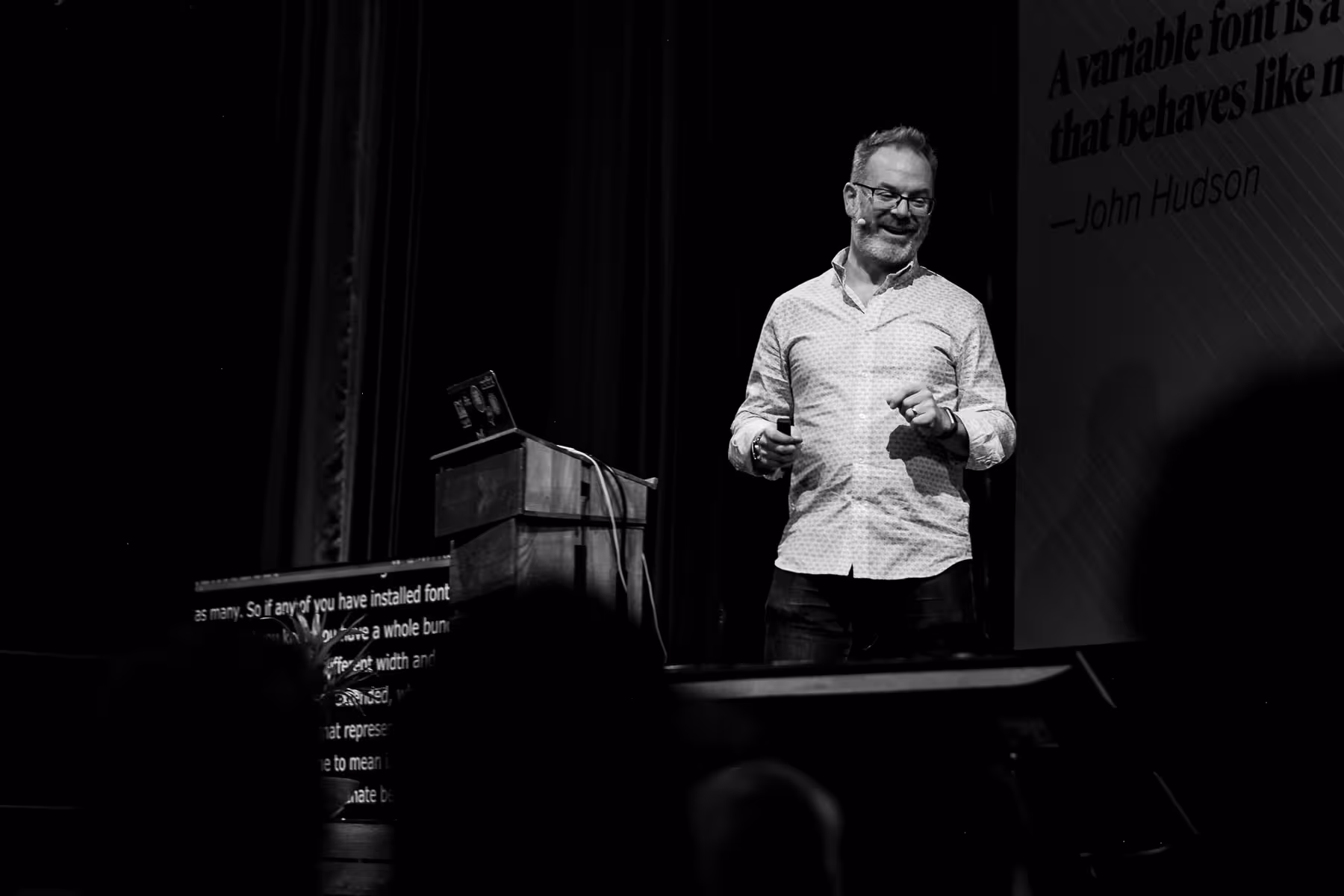 Photo of Jason Pamental taken at beyond tellerrand in Berlin 2019 by Florian Ziegler