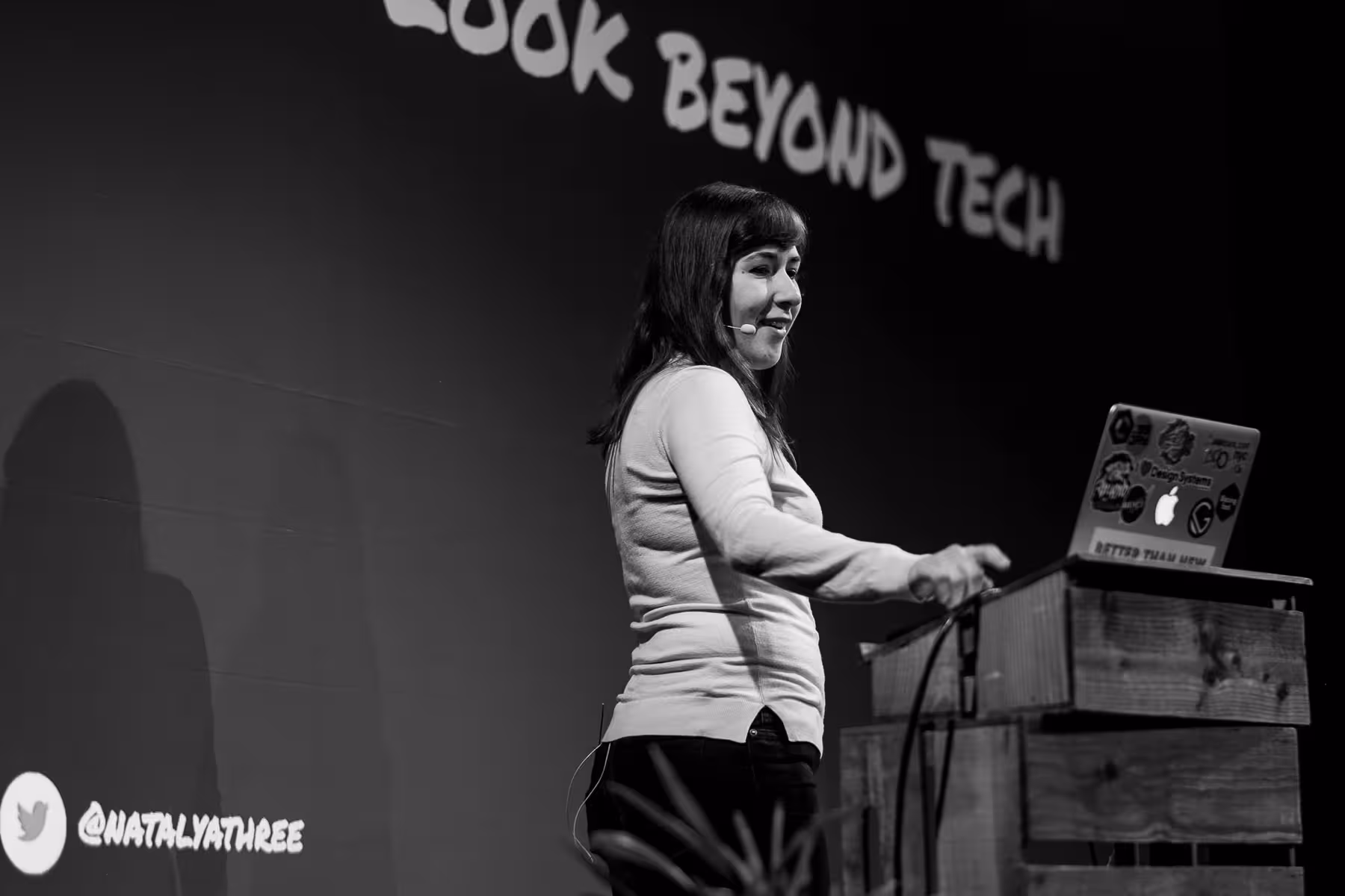 Photo of Natalya Shelburne taken at beyond tellerrand in Berlin 2019 by Florian Ziegler