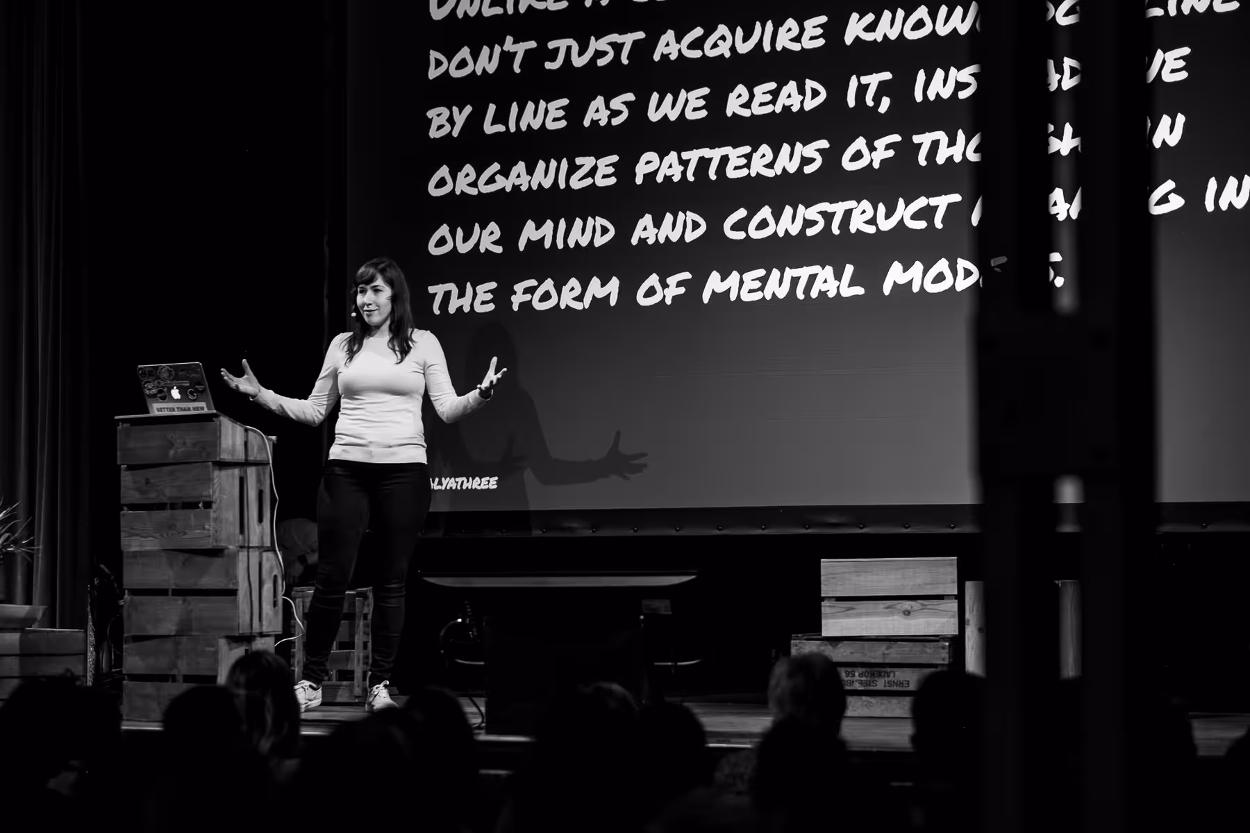 Photo of Natalya Shelburne taken at beyond tellerrand in Berlin 2019 by Florian Ziegler