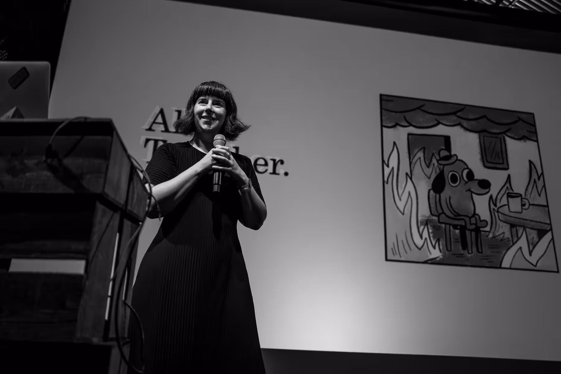 Photo of Alexandra Deschamps-Sonsino taken at beyond tellerrand in Berlin 2022 by Florian Ziegler