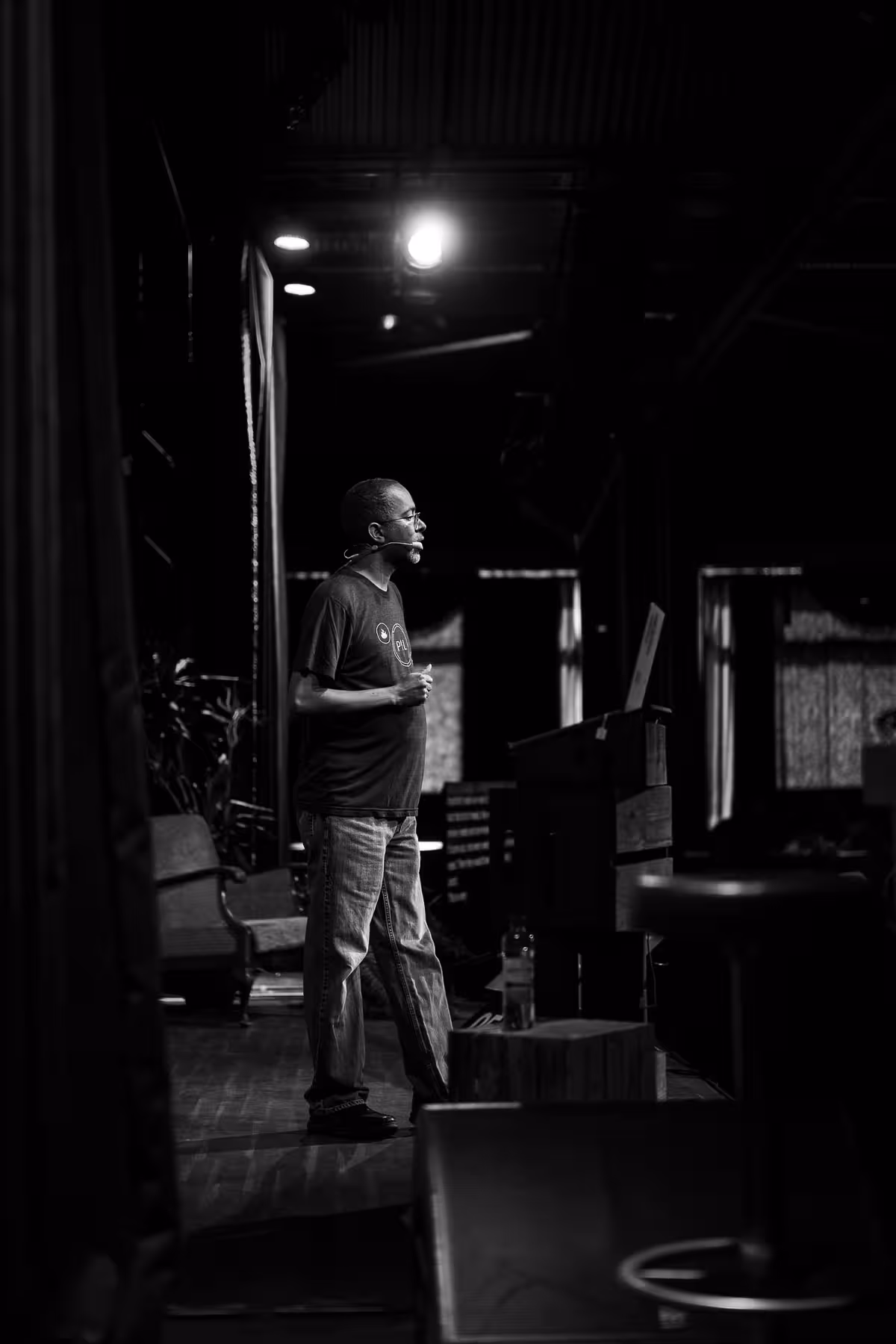 Photo of David Thomas taken at beyond tellerrand in Berlin 2022 by Florian Ziegler