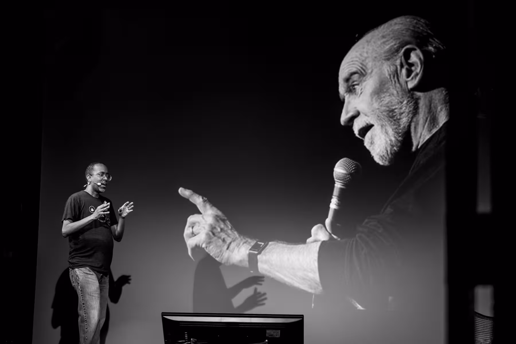 Photo of David Thomas taken at beyond tellerrand in Berlin 2022 by Florian Ziegler