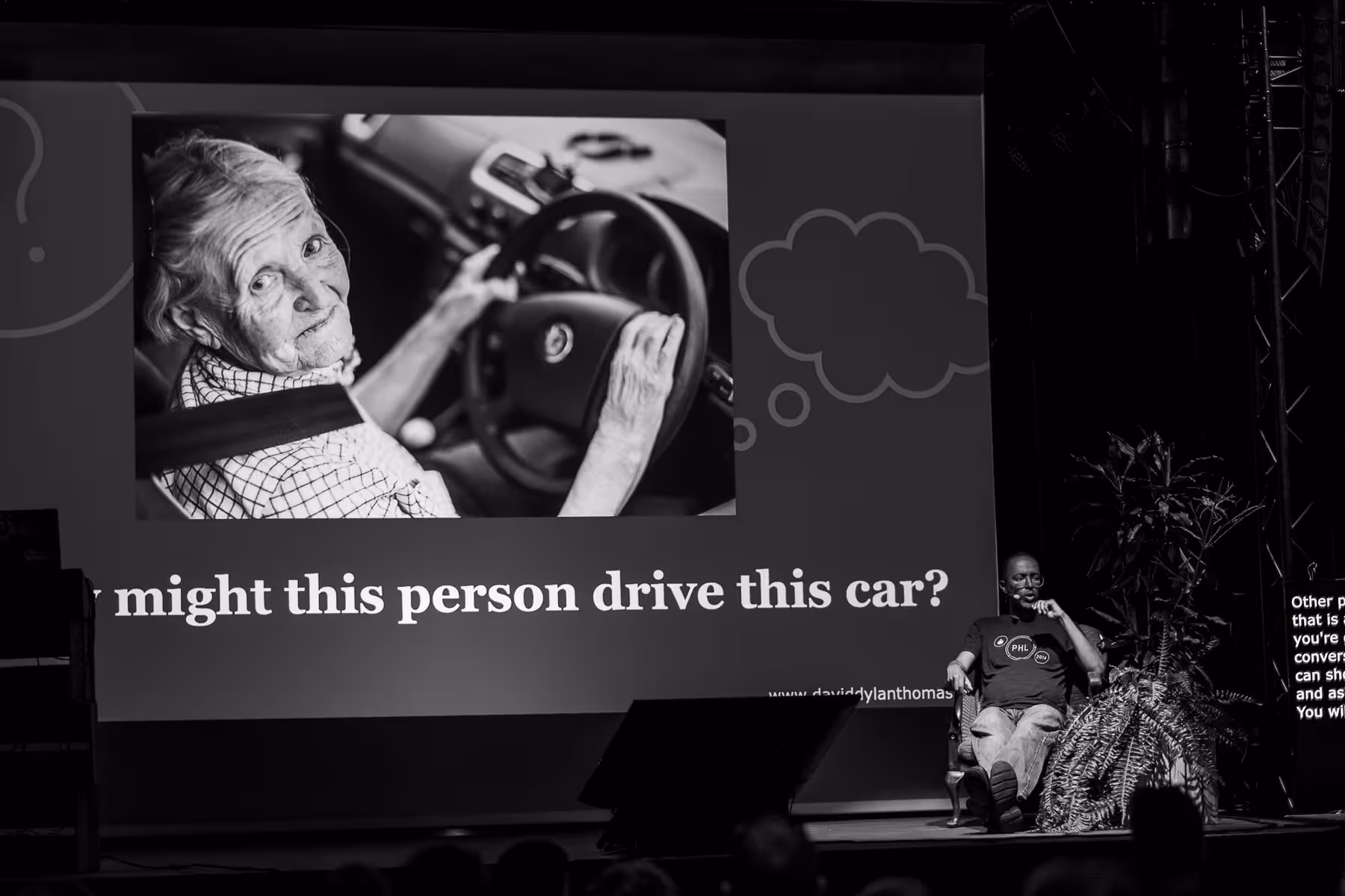 Photo of David Thomas taken at beyond tellerrand in Berlin 2022 by Florian Ziegler