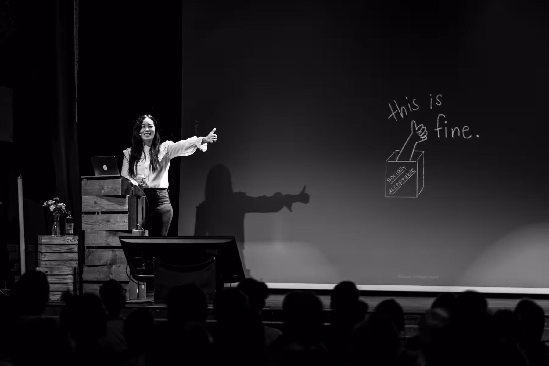 Photo of Shirley Wu taken at beyond tellerrand in Berlin 2023 by Florian Ziegler