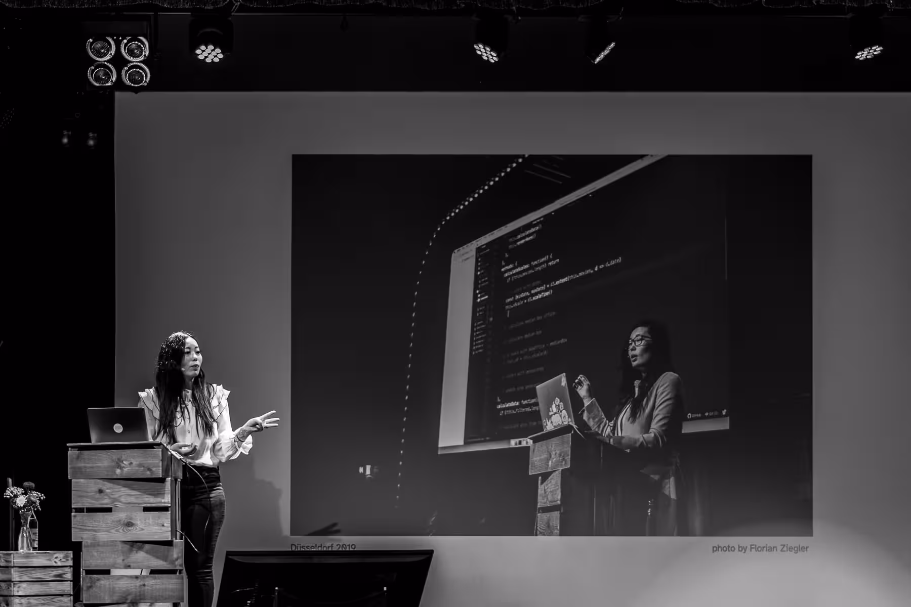 Photo of Shirley Wu taken at beyond tellerrand in Berlin 2023 by Florian Ziegler