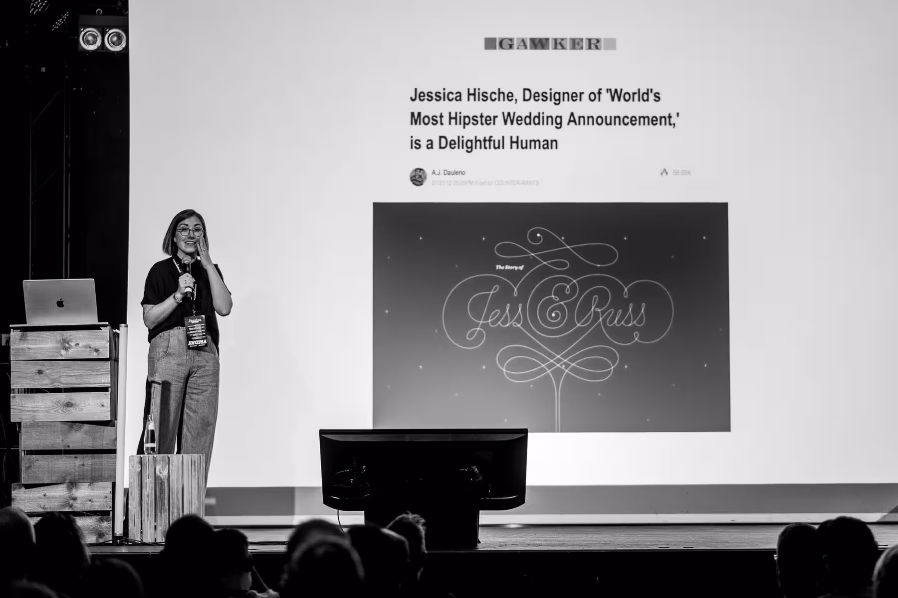 Photo of Jessica Hische taken at beyond tellerrand in Berlin 2024 by Florian Ziegler