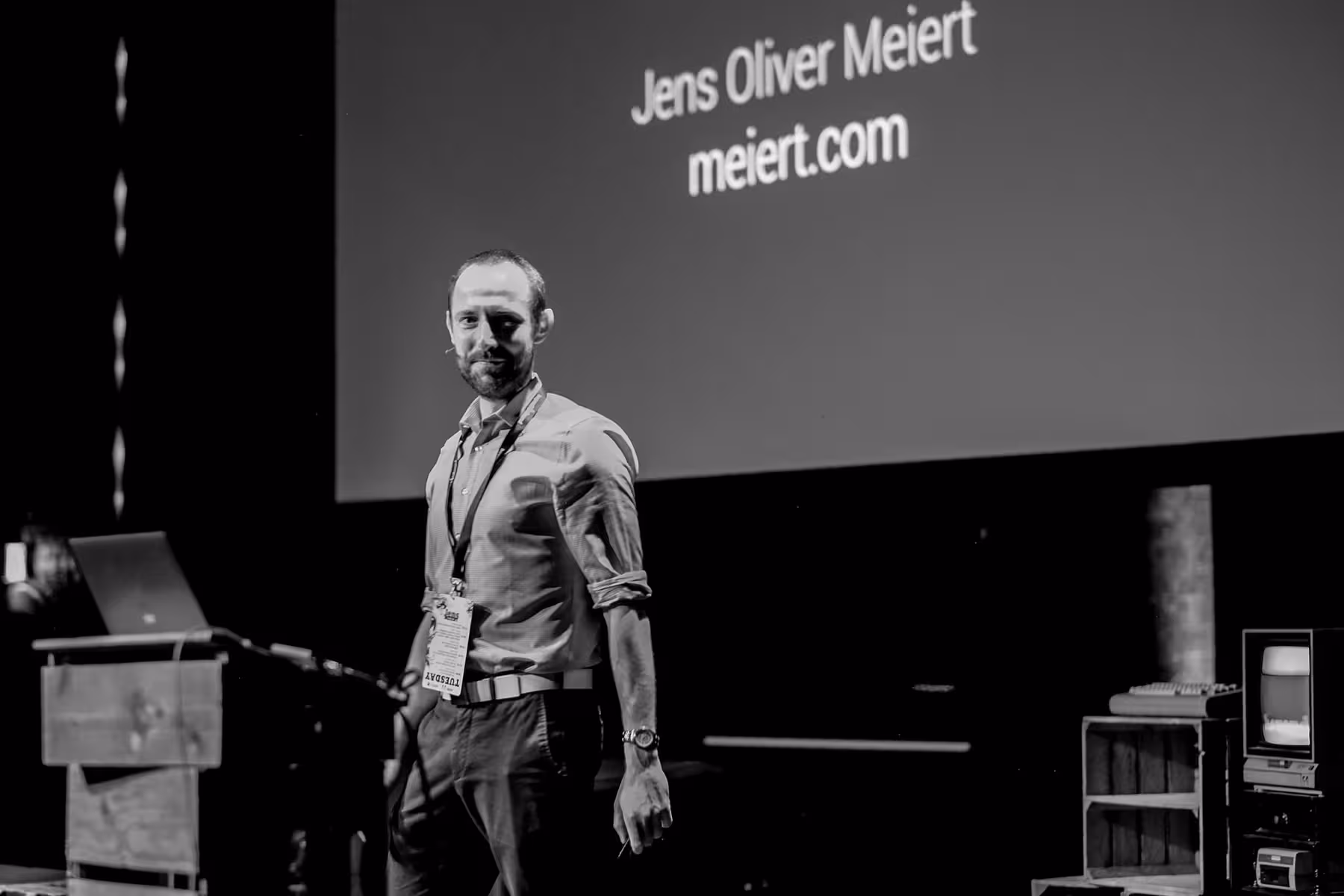 Photo of Jens Oliver Meiert taken at beyond tellerrand in Düsseldorf 2018 by Florian Ziegler