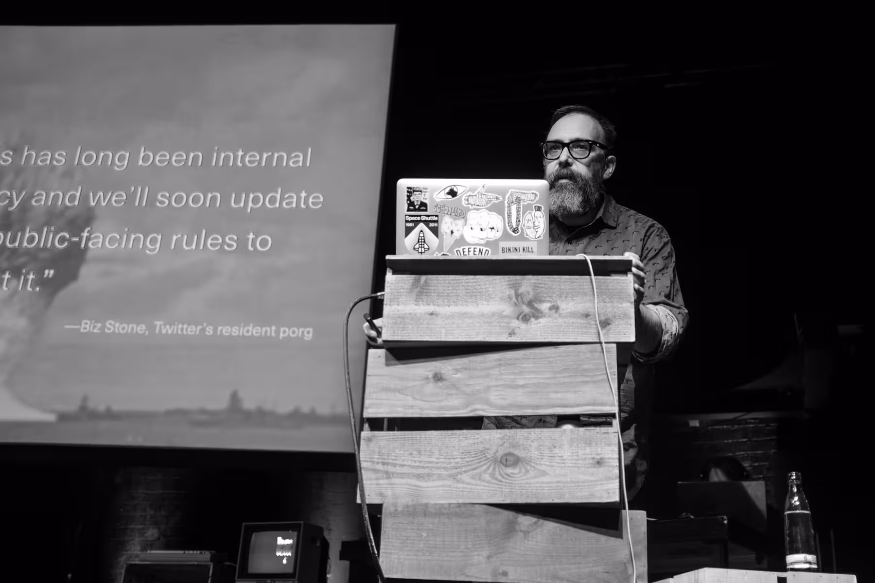 Photo of Mike Monteiro taken at beyond tellerrand in Düsseldorf 2018 by Florian Ziegler