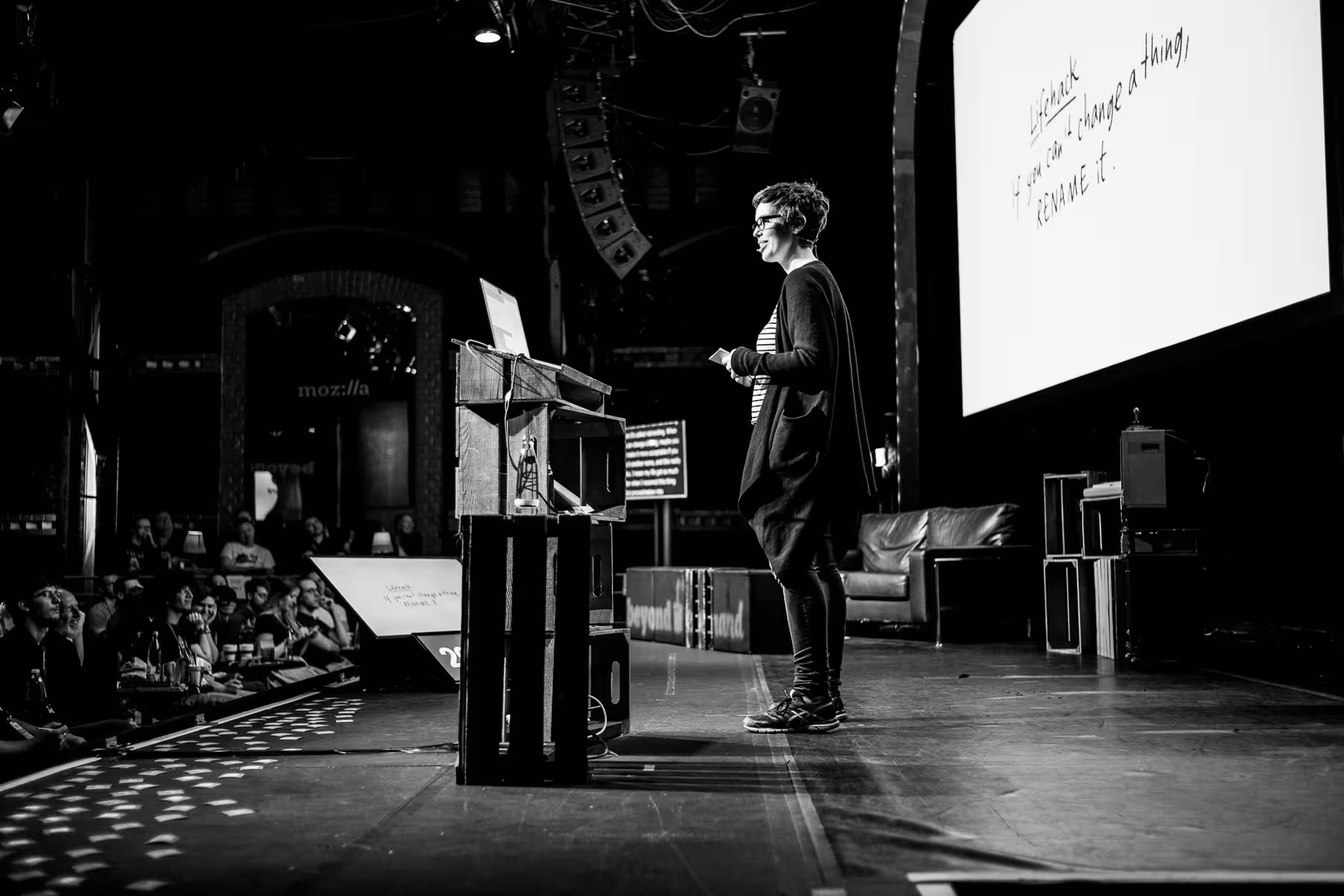 Photo of Doro Ottermann taken at beyond tellerrand in Düsseldorf 2019 by Florian Ziegler