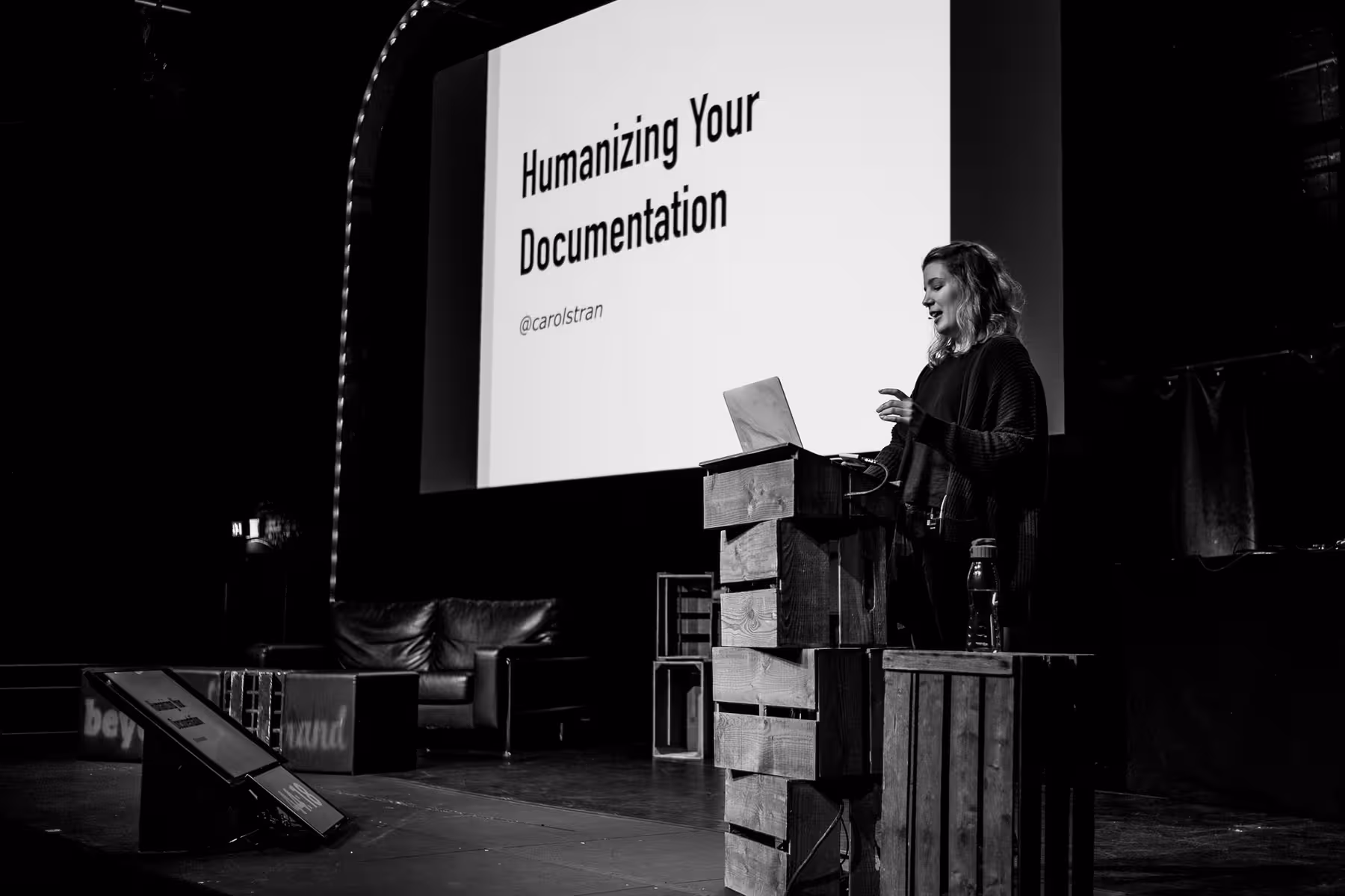 Photo of Carolyn Stransky taken at beyond tellerrand in Düsseldorf 2019 by Florian Ziegler