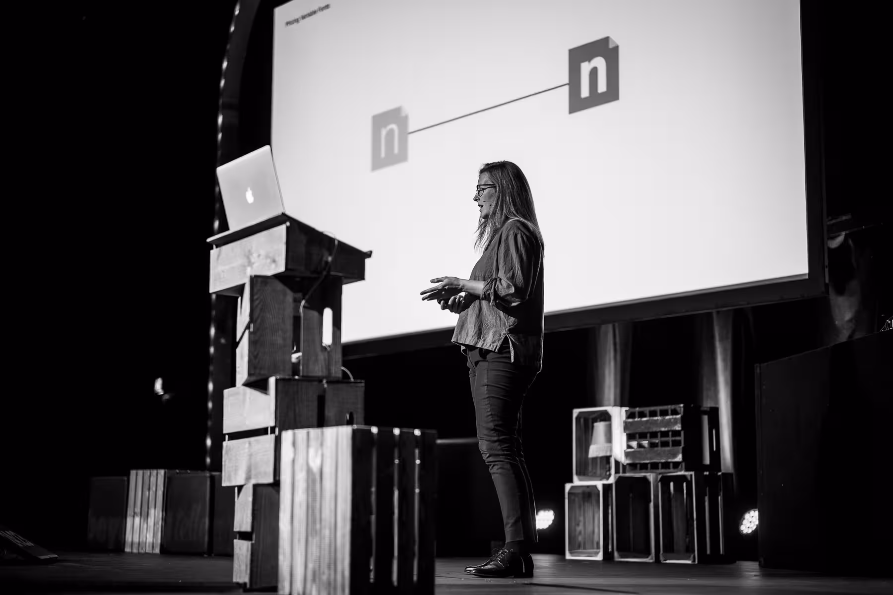 Photo of Bianca Berning taken at beyond tellerrand in Düsseldorf 2021 by Florian Ziegler