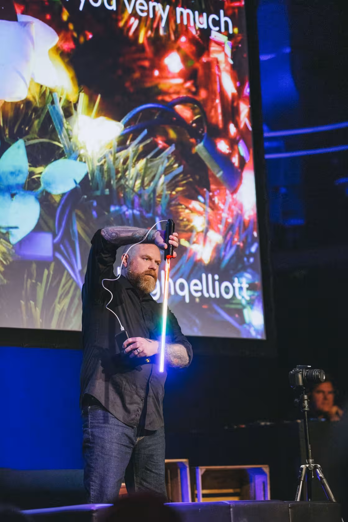 Photo of Hugh Elliott taken at beyond tellerrand in Berlin 2023 by Celine Al-Mosawi