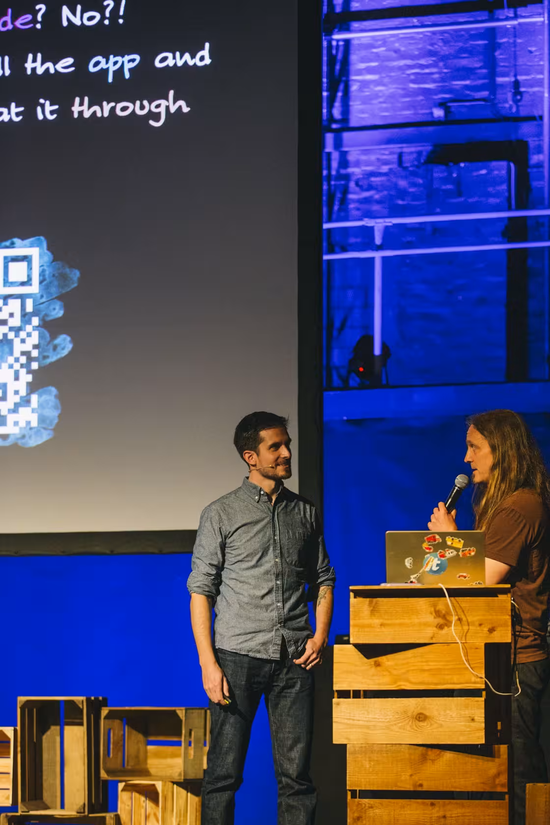 Photo of Scott Kellum taken at beyond tellerrand in Berlin 2023 by Celine Al-Mosawi