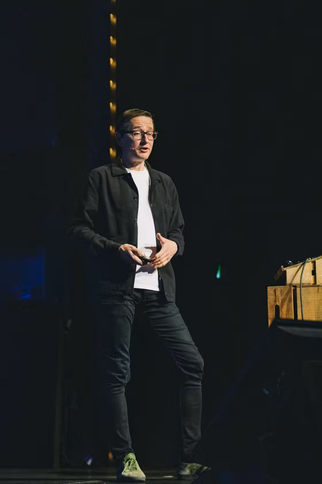 Photo of Mario Klingemann taken at beyond tellerrand in Berlin 2023 by Celine Al-Mosawi