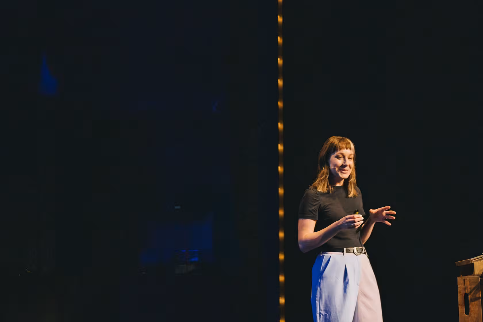 Photo of Cassie Evans taken at beyond tellerrand in Berlin 2023 by Celine Al-Mosawi