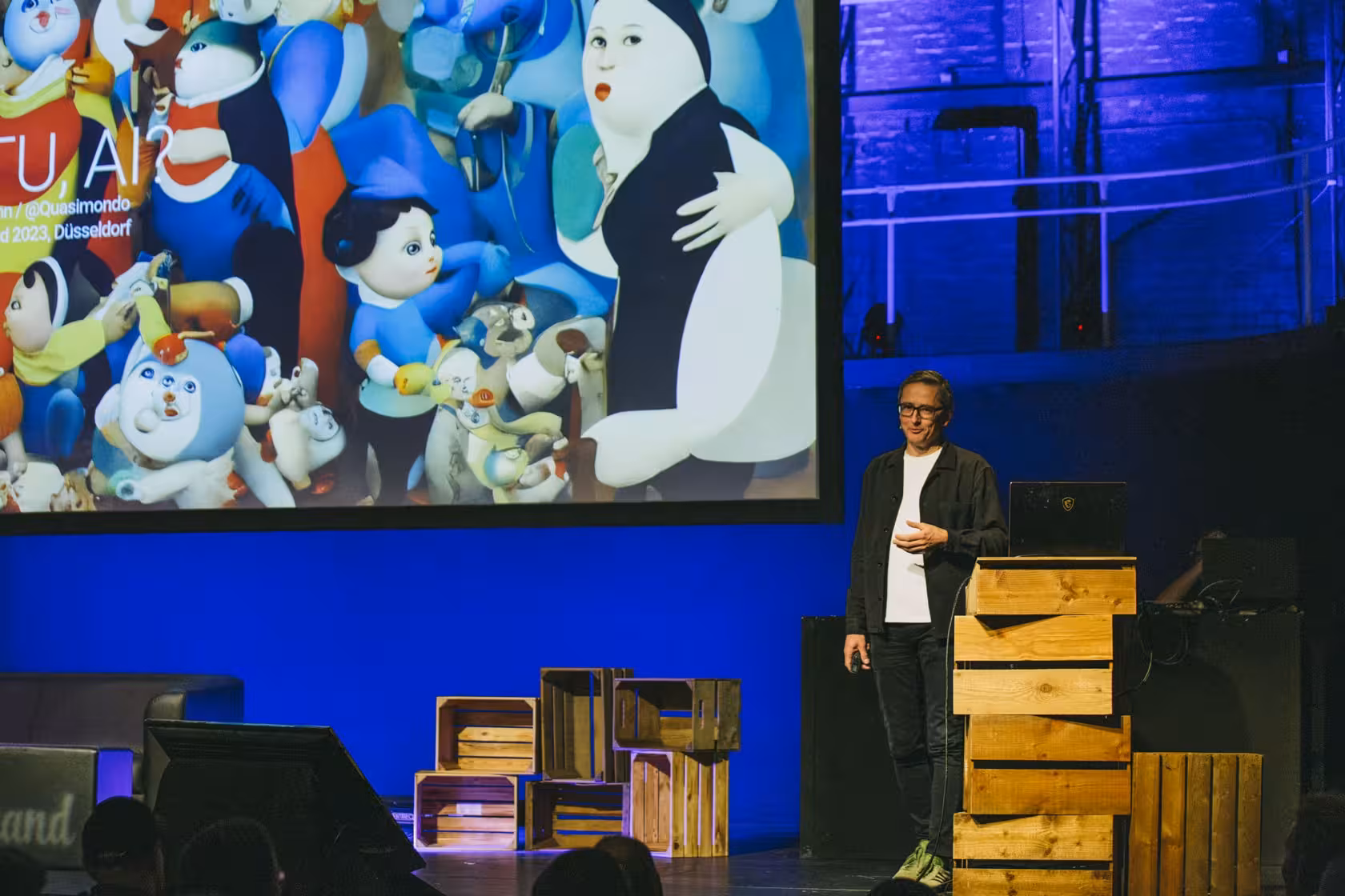 Photo of Mario Klingemann taken at beyond tellerrand in Berlin 2023 by Celine Al-Mosawi