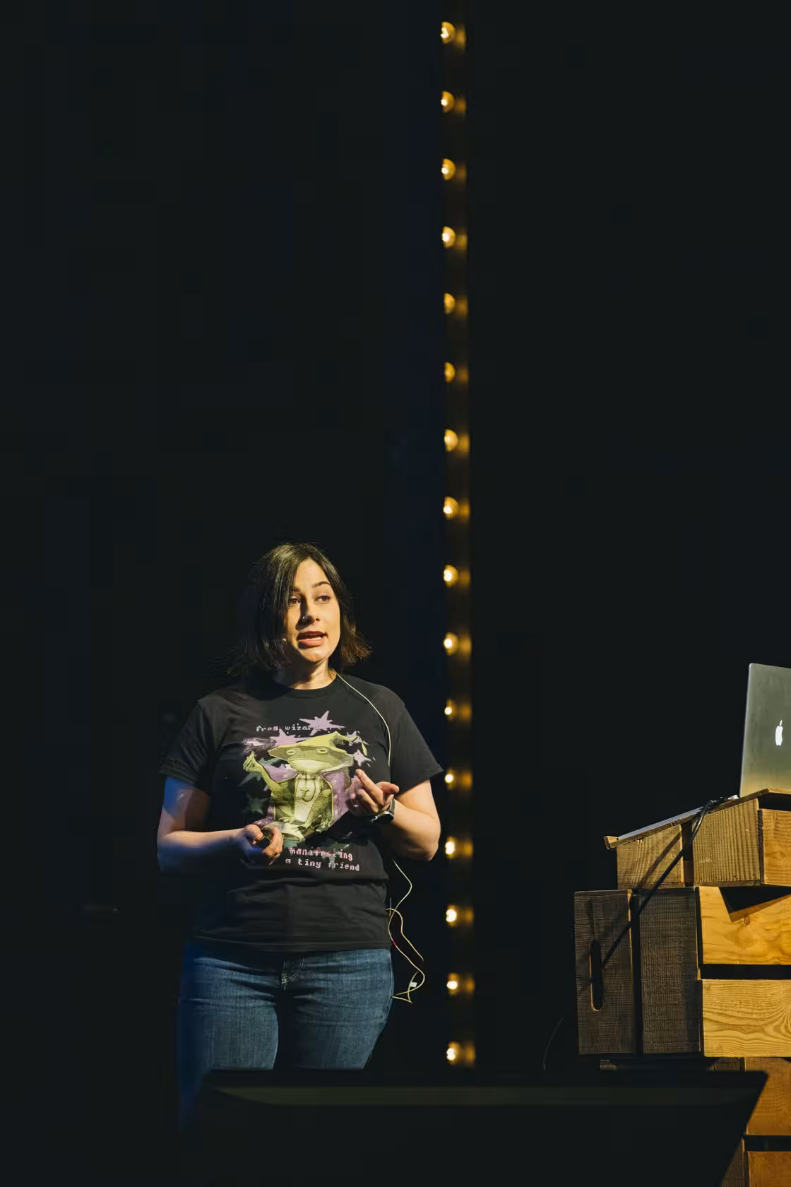 Photo of Sophie Koonin taken at beyond tellerrand in Berlin 2023 by Celine Al-Mosawi