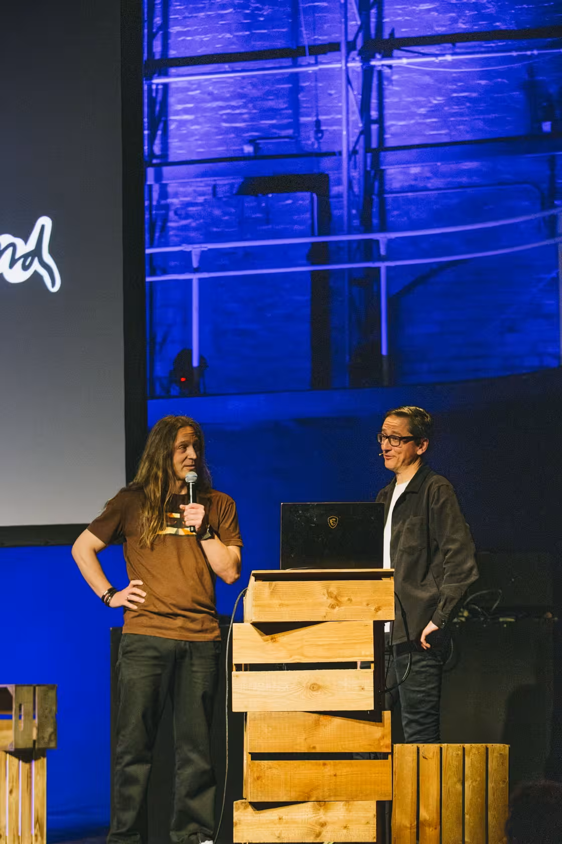 Photo of Mario Klingemann taken at beyond tellerrand in Berlin 2023 by Celine Al-Mosawi