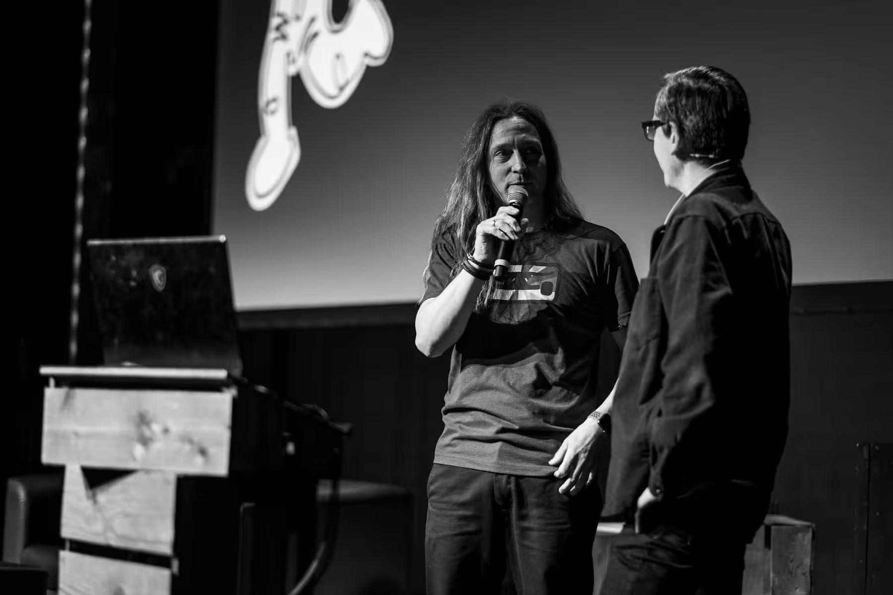 Photo of Mario Klingemann taken at beyond tellerrand in Düsseldorf 2023 by Florian Ziegler