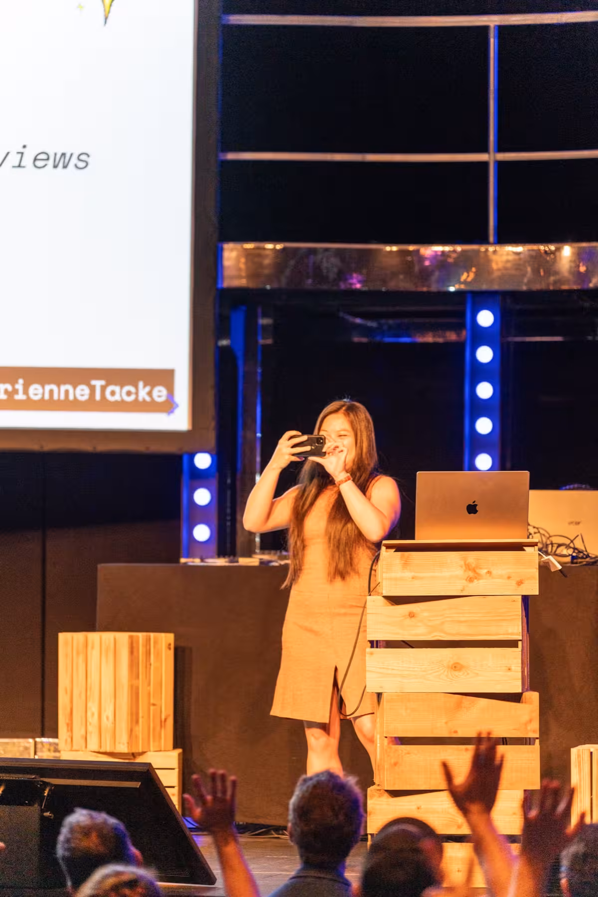 Photo of Adrienne Tacke taken at beyond tellerrand in Düsseldorf 2023 by Udo Fritsch