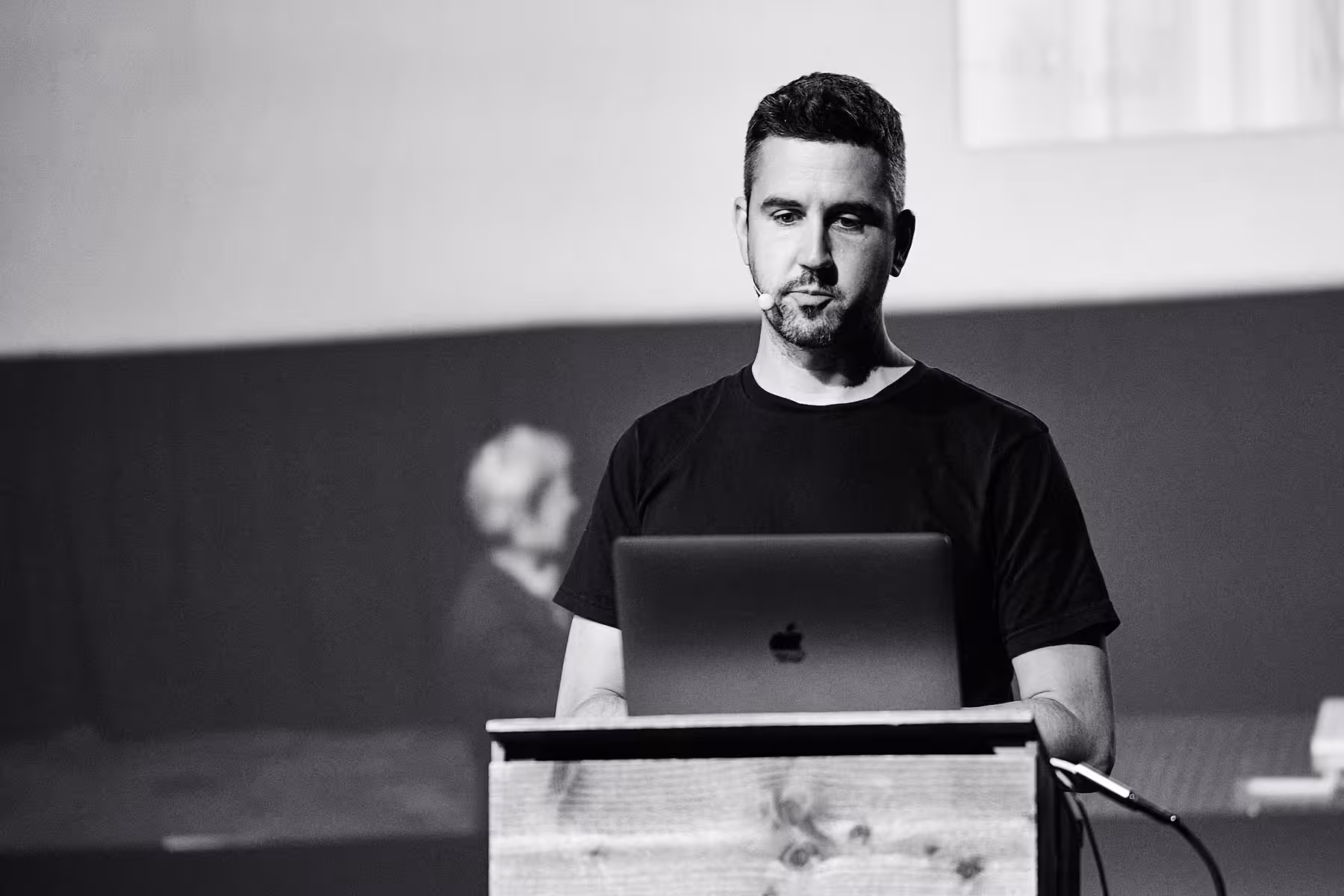 Photo of Bastian Allgeier taken at beyond tellerrand in Hamburg 2022 by Norman Posselt