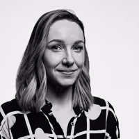 A photo with a portrait of Cassie Evans