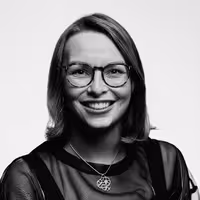 A photo with a portrait of Charlotte Dann